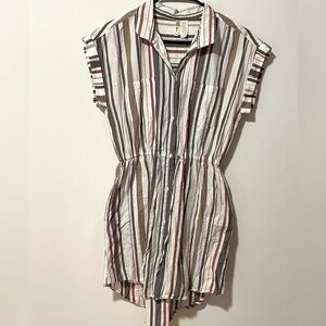 Japna Striped Button-Down Summer Dress M